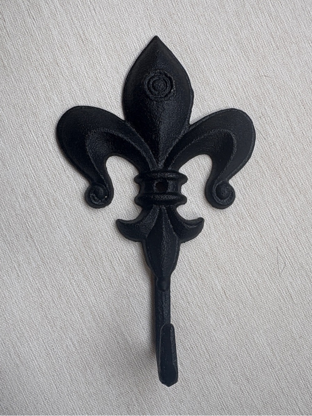 Black Fleur-de-Lis Iron Wall Hook- Functional Style For Any Room